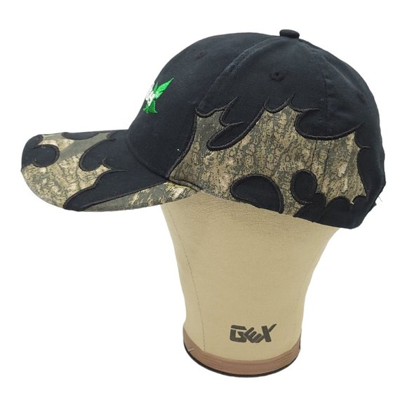 Green Fiber Black Camo Strapback Cap Trucker Baseball Hunter Farming Hat - Picture 9 of 13